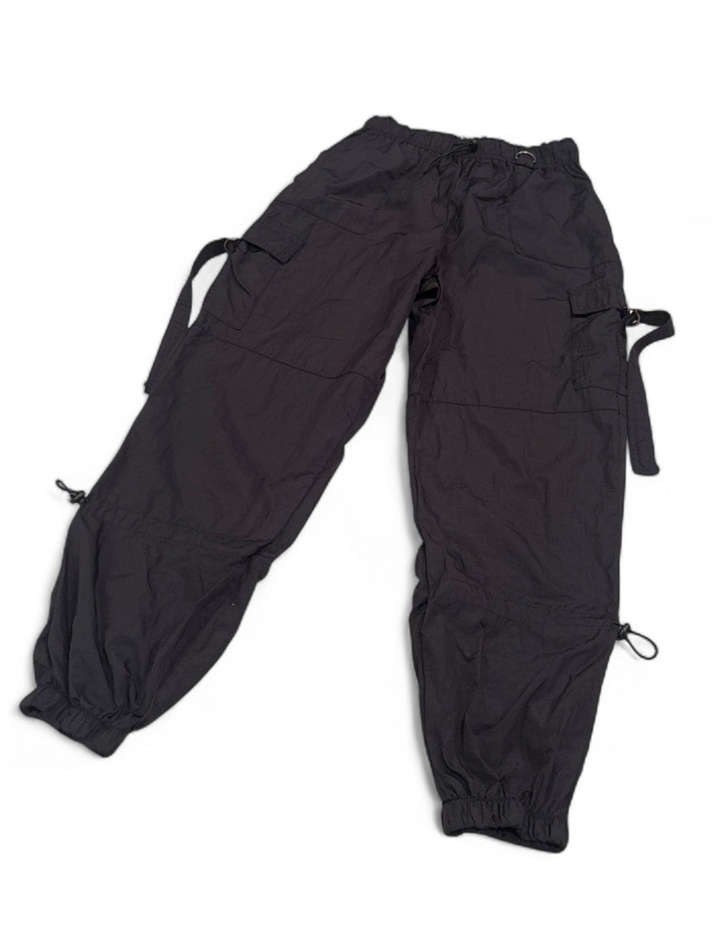 Y2K 90s Charlotte Russe Black Cargo Pants Casual Utility Style Joggers Size M - Picture 3 of 4